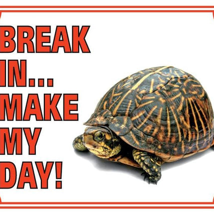 Stickerkoning Schildpad Waakbord - Break in make my day