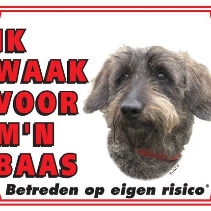 Stickerkoning Teckel Waakbord - Ruwhaar