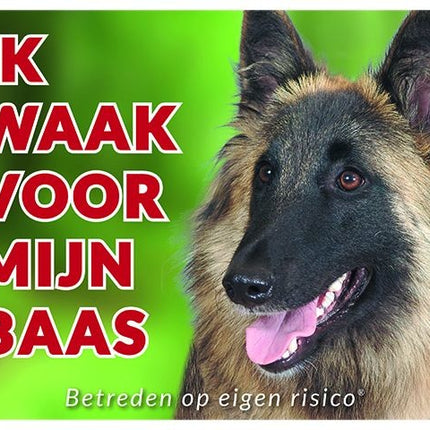 Stickerkoning Tervuerense Herder Waakbord - Ik waak voor mijn