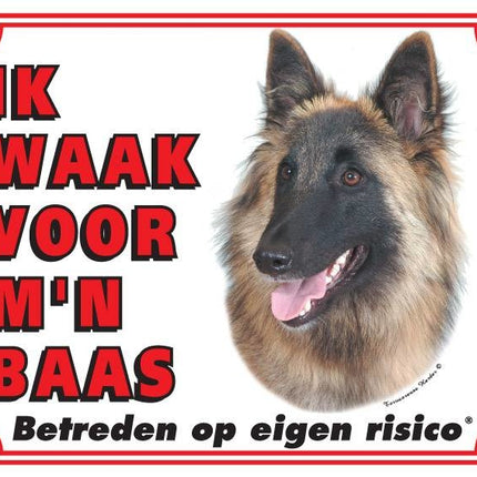 Stickerkoning Tervuerense Herder Waakbord - Ik waak voor mijn
