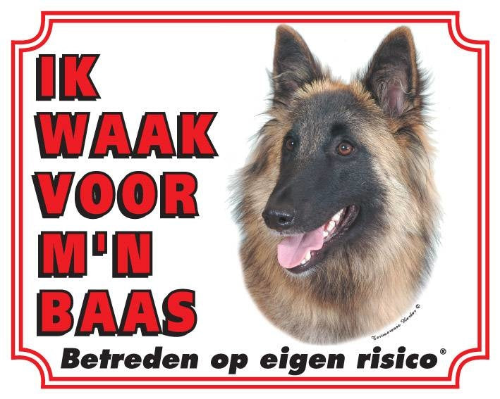 Stickerkoning Tervuerense Herder Waakbord - Ik waak voor mijn