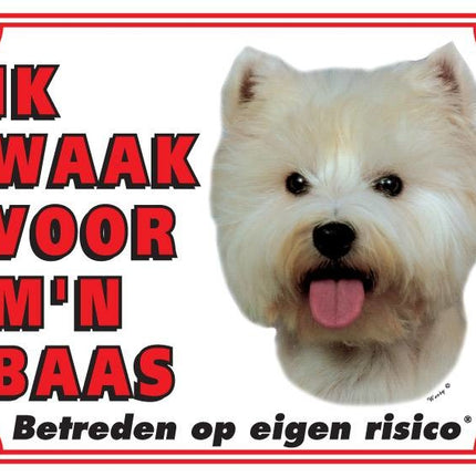 Stickerkoning West Highland White Terrier Waakbord