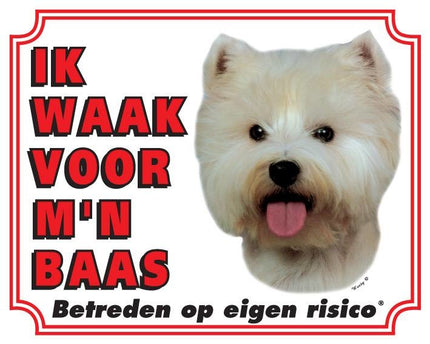 Stickerkoning West Highland White Terrier Waakbord