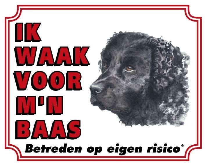 Stickerkoning Wetterhoun Waakbord - Ik waak voor mijn baas