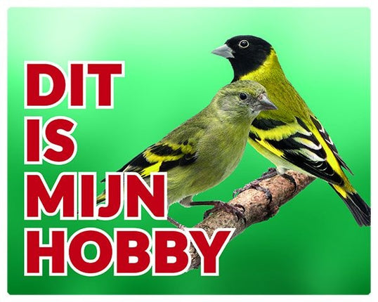 Stickerkoning Zwartkopsijs Waakbord - Dit is mijn Hobby