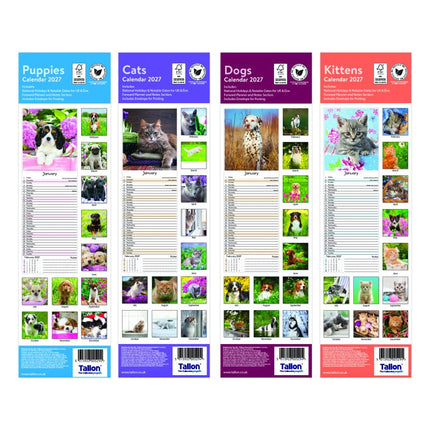 Tallon Cats, Dogs, Kittens, Puppies Kalender en Agenda 2027