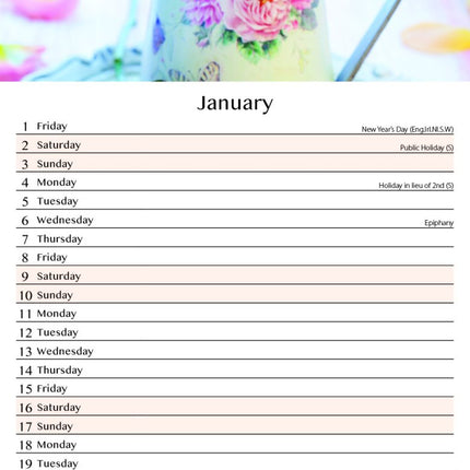 Tallon Flowers & Roses Kalender 2027 Slimline