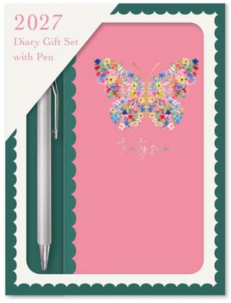 Tallon Giftset Slim Agenda 2027 Butterfly Met Pen