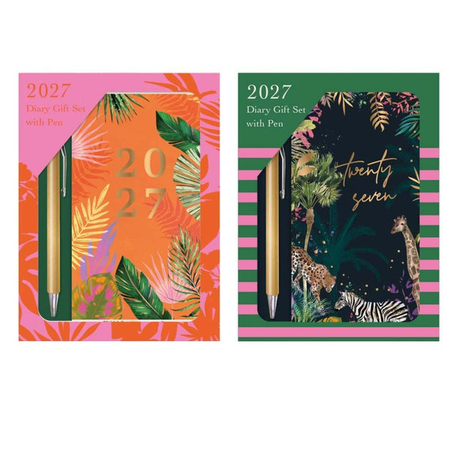 Tallon Giftset Slim Agenda 2027 Tropical Met Pen