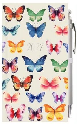 Tallon Slim Agenda 2027 Butterfly & Floral Met Pen