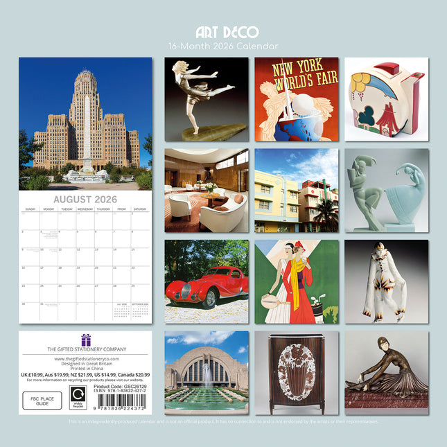 The Gifted Stationary Art Deco Kalender 2026