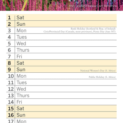 The Gifted Stationary Beautiful Gardens Slimline Kalender 2026