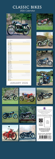 The Gifted Stationary Classic Bikes Kalender 2026 Slimline