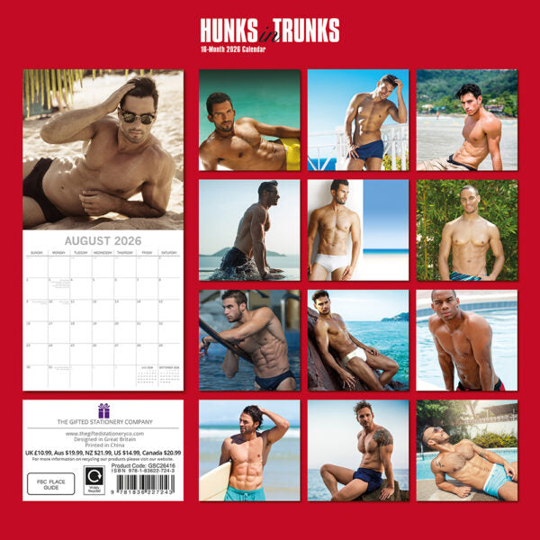 The Gifted Stationary Hunks in Trunks Kalender 2026