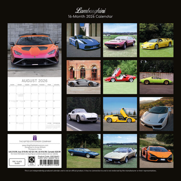 The Gifted Stationary Lamborghini Kalender 2026