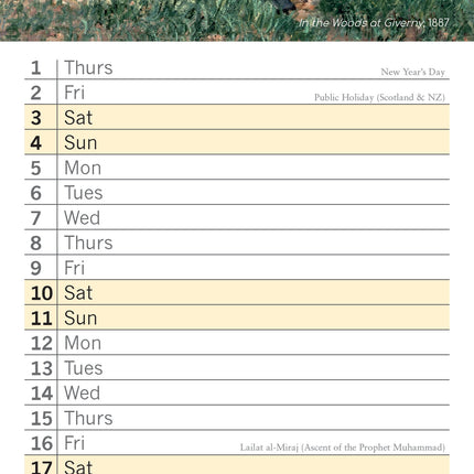 The Gifted Stationary Monet Slimline Kalender 2026