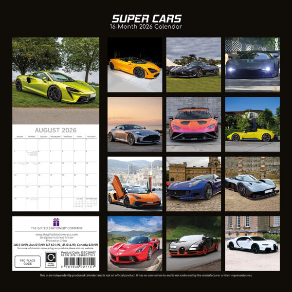 The Gifted Stationary Super Cars Kalender 2026