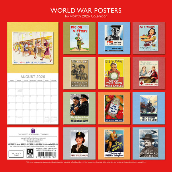 The Gifted Stationary World War Posters Kalender 2026