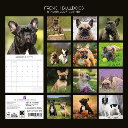 The Gifted Stationery Co. Franse Bulldog Kalender 2027