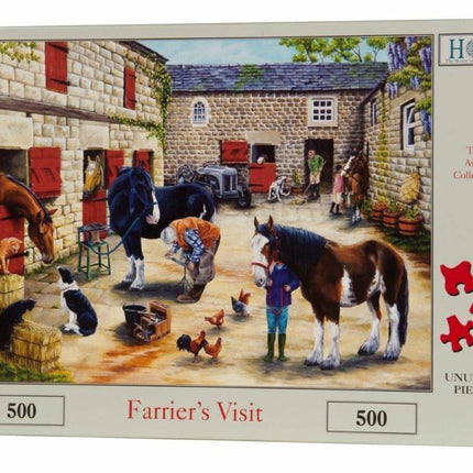 The House of Puzzles Farrier's Visit Puzzel 500 Stukjes