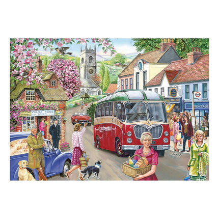 The House of Puzzles Here Comes the Bus Puzzel 500 Stukjes
