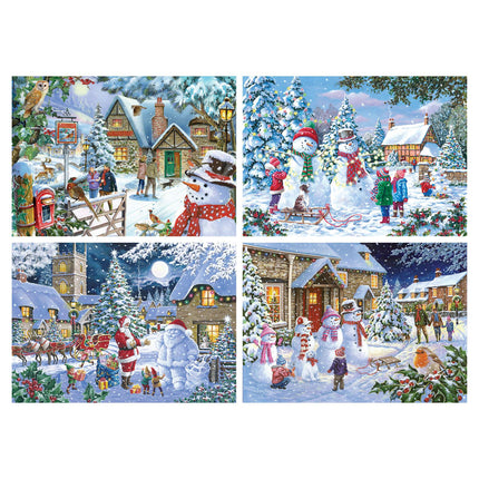 The House of Puzzles Let It Snow Puzzel 4x 500 Stukjes