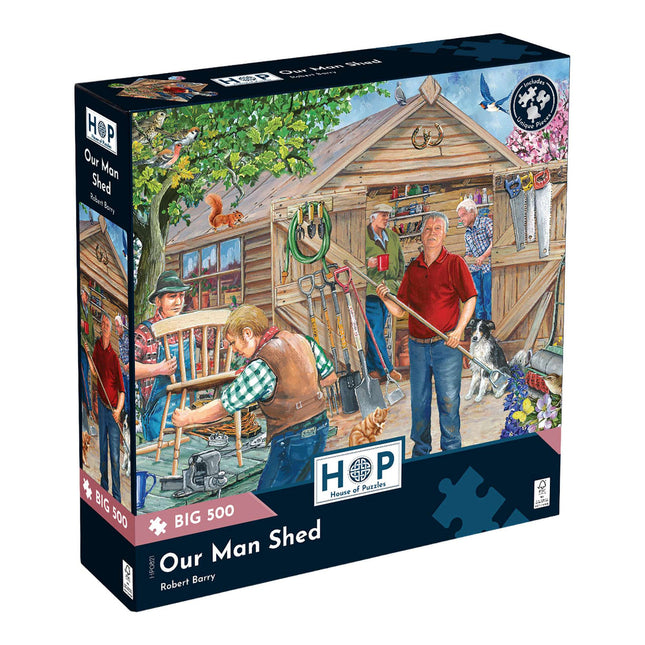The House of Puzzles Our Man Shed Puzzel 500 XL Stukjes