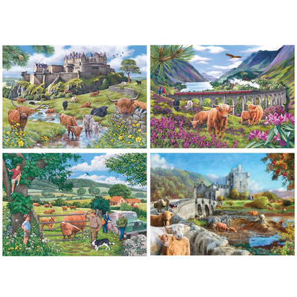 The House of Puzzles Roaming The Highlands Puzzel 4x 500 Stukjes