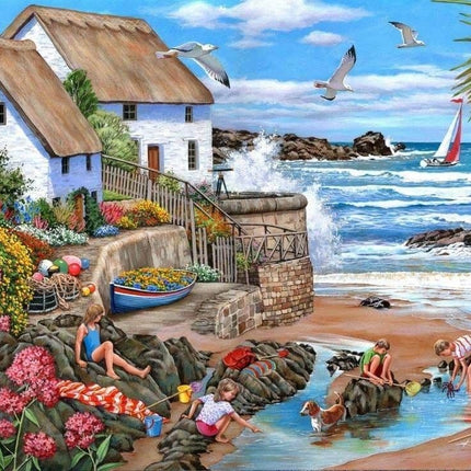 The House of Puzzles Seaspray Cottages Puzzel 1000 Stukjes