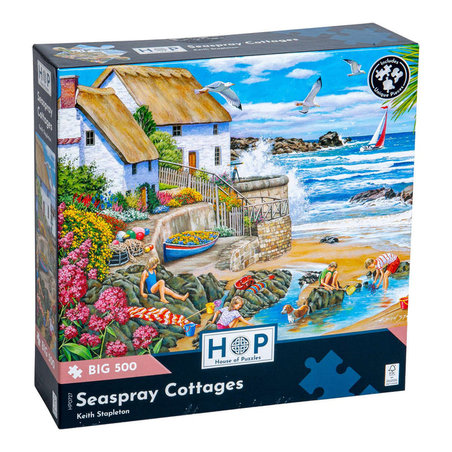 The House of Puzzles Seaspray Cottages Puzzel 500 XL Stukjes