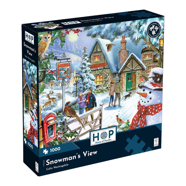The House of Puzzles Snowman's View Puzzel 1000 stukjes