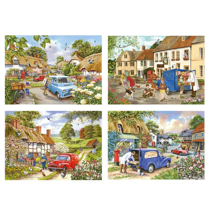 The House of Puzzles Village Life Puzzel 4x 500 Stukjes