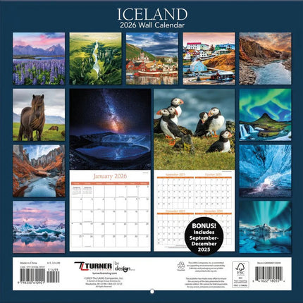 TL Turner IJsland Kalender 2026