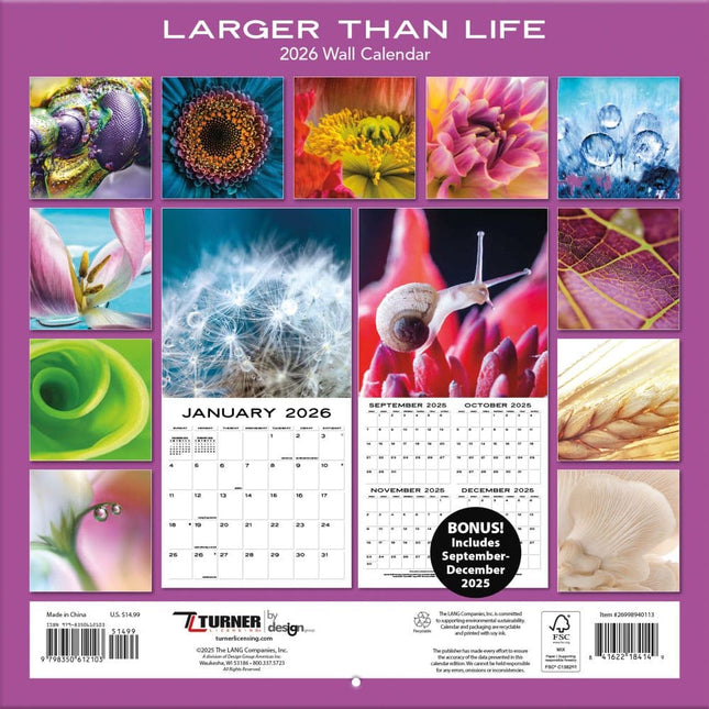 TL Turner Larger Than Life Kalender 2026