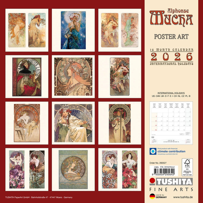 Tushita Alphonse Mucha Kalender 2026