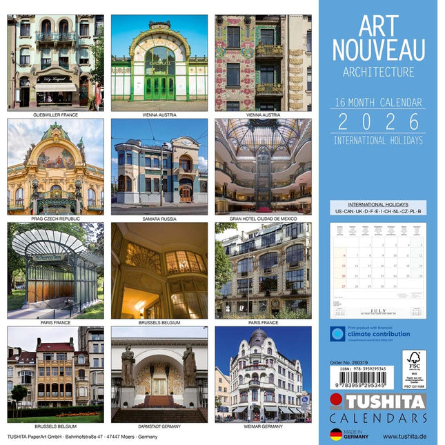 Tushita Art Nouveau Kalender 2026