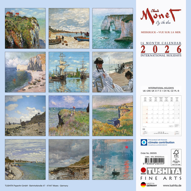 Tushita Claude Monet - By the Sea Kalender 2026