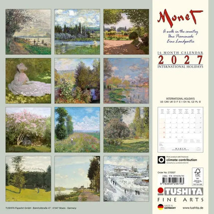 Tushita Claude Monet Walk In The Country Kalender 2027