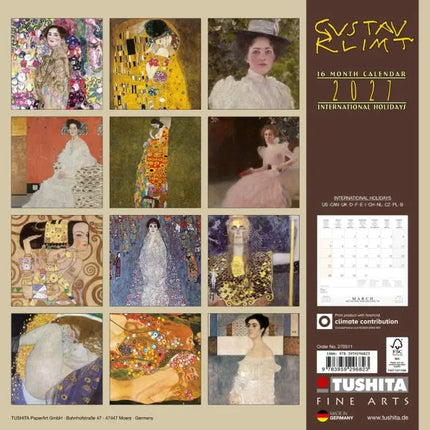 Tushita Gustav Klimt - Women Kalender 2027