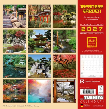 Tushita Japanese Garden Kalender 2027