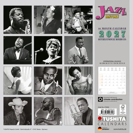 Tushita Jazz History Kalender 2027