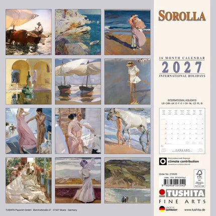 Tushita Joaquin Sorolla - Spanisch Impressionist Kalender 2027