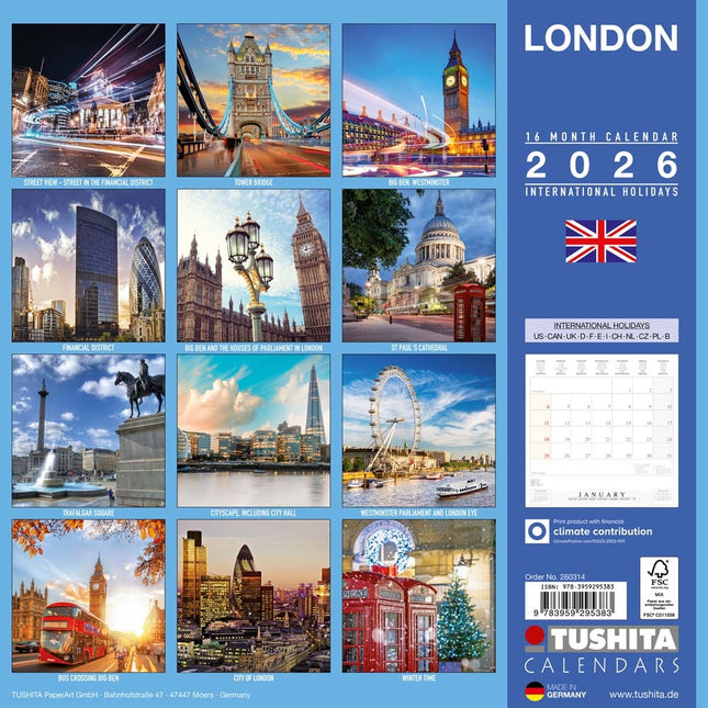 Tushita Londen Kalender 2026