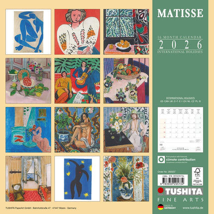 Tushita Matisse Kalender 2026