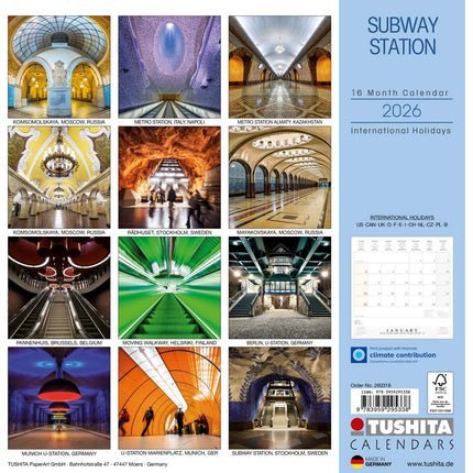 Tushita Metrostation Kalender 2026