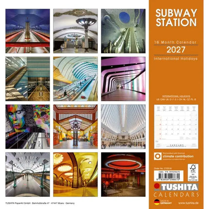 Tushita Metrostation Kalender 2027