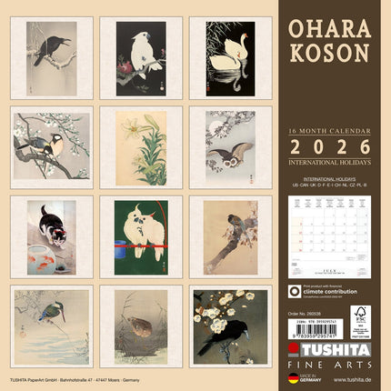 Tushita Ohara Koson Kalender 2026