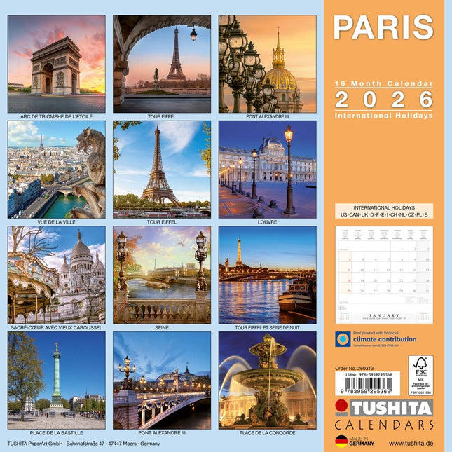 Tushita Parijs Kalender 2026