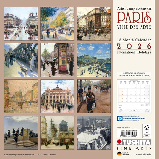 Tushita Paris – Ville des Arts Kalender 2026