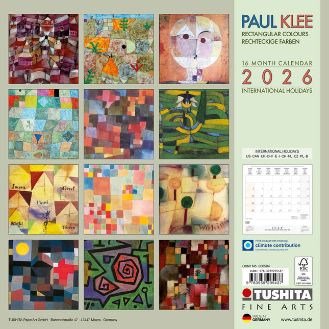 Tushita Paul Klee - Rectangular Colours Kalender 2026